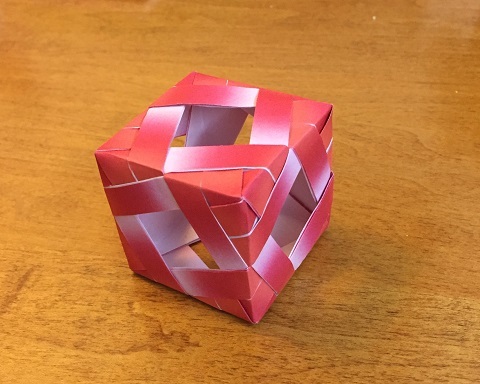A striped decoration box cube